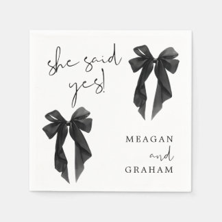 Guardanapo De Papel Black Bow She Said Yes Napkin