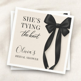 Guardanapo De Papel Black Bow She's Tying The Knot Party