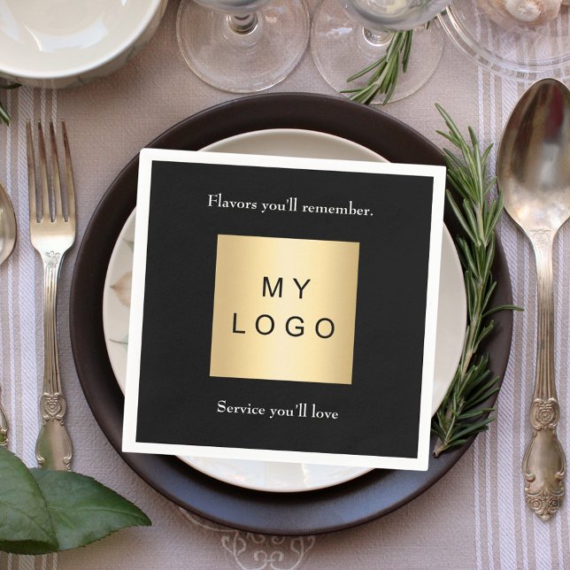 Guardanapo De Papel Black cafe bar business logo slogan quote (Criador carregado)