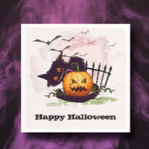 Black Cat e Jack o' Lanterna Halloween