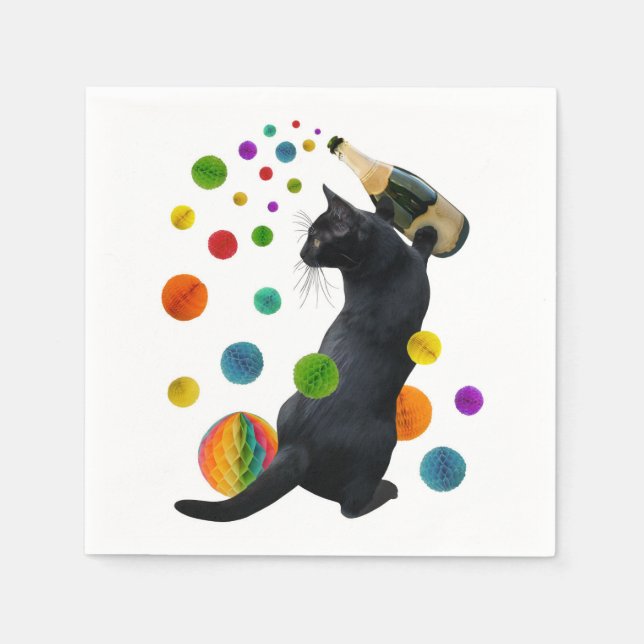 Guardanapo De Papel Black Cat Party Napkins (Frente)