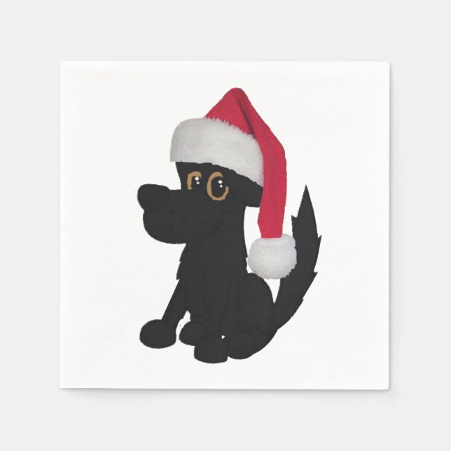 Guardanapo De Papel Black Dog Christmas (Frente)