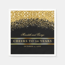 Guardanapo De Papel Black Dourado Cheers 50 Anos 50 Anos