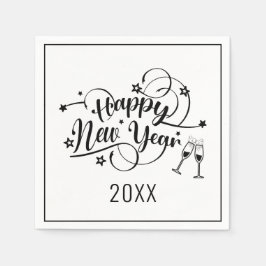 Guardanapo De Papel Black Font, coquetel Napkins