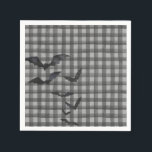 Guardanapo De Papel Black Gingham Little Boo Ghost Birthday Dessert<br><div class="desc">Hey Boo! Get ready for a spooktacular celebration with our Cute Ghost theme party decor! This charming design features an adorable ghost holding a pumpkin candy basket, set against a black wavy border and a preppy gingham background. Perfect for a fun and festive Halloween celebration. Let's get spooky in style...</div>