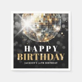 Guardanapo De Papel Black Gold 50th Birthday Party