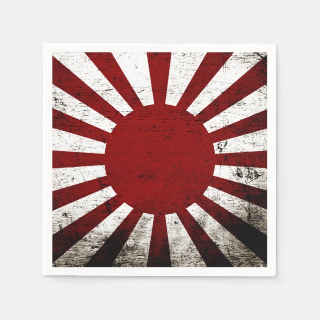 Guardanapo De Papel Black Grunge Japan Ascensão Sun Flag (Frente)