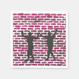 Guardanapo De Papel Black Magic Hollyhock por Yeshaya Dank Wood Wall A