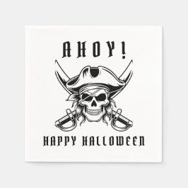 Guardanapo De Papel Black Pirate Skull Halloween Party