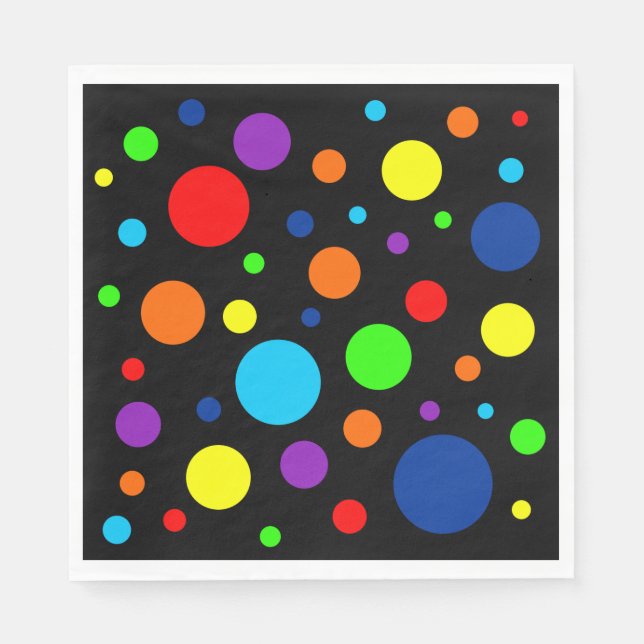 Guardanapo De Papel Black Rainbow Spots Paper Napkins (Frente)