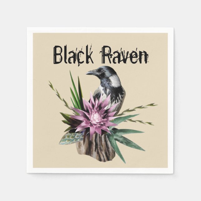 Guardanapo De Papel Black Raven (Frente)