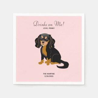 Guardanapo De Papel Black Tan Cavalier Casamento Cocktail Napkins