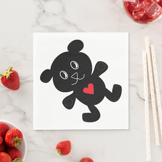 Guardanapo De Papel Black Teddy Bear Love (Criador carregado)