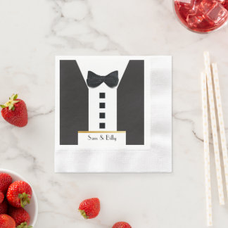 Guardanapo De Papel Black Tie Tuxedo 🎩 Clássico Monograma