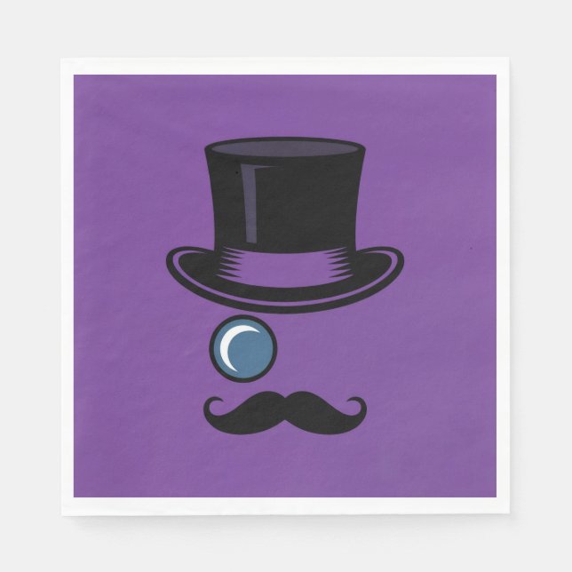 Guardanapo De Papel Black Top Hor Purple Lunch Napkins (Frente)