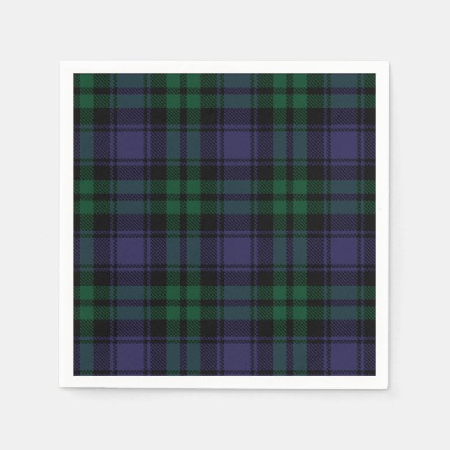 Guardanapo De Papel Black Watch Tartan, Xadrez (Frente)
