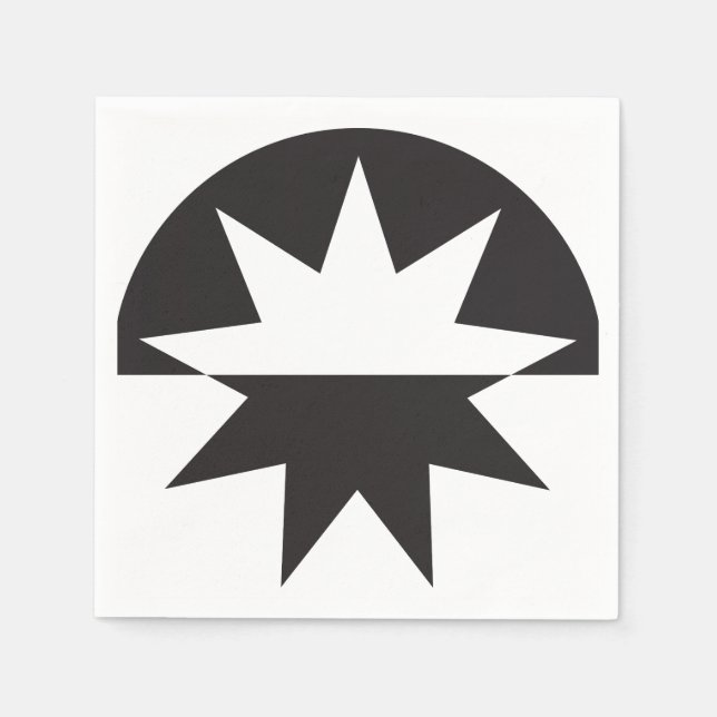Guardanapo De Papel Black White Deco Star Sunburst (Frente)