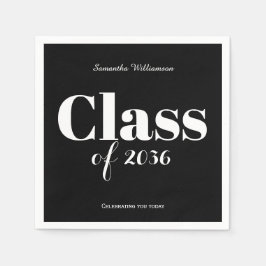 Guardanapo De Papel Black White Graduation Party Napkins Customizable