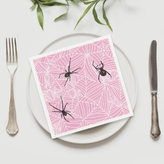Guardanapo De Papel Black Widow Spider Web Pink
