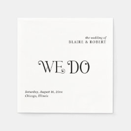 Guardanapo De Papel Blaire Black White Modern Weds