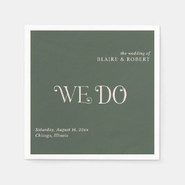 Guardanapo De Papel Blaire Moss Green Modern Wedding