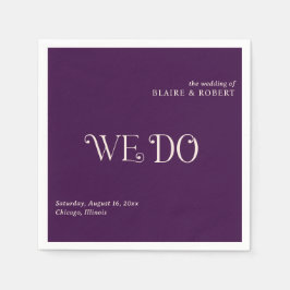 Guardanapo De Papel Blaire Purple Modern Wedding