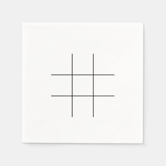 Guardanapo De Papel Blank Tic Tac Toe Grid Party Table Fun Game 