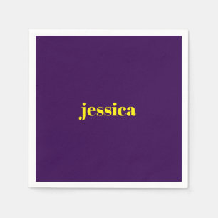 Guardanapo De Papel Bloco de cor minimalista nome personalizado