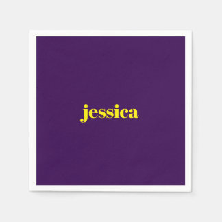 Guardanapo De Papel Bloco de cor minimalista nome personalizado 