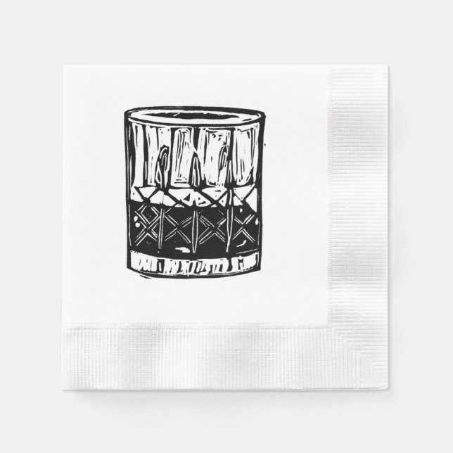 Guardanapo De Papel Bloco Whiskey Impressão Cocktail Party Napkins Set (Frente)