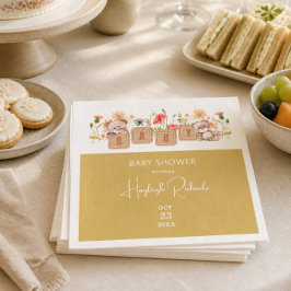 Guardanapo De Papel Blocos de Bebê, Ursos e Flores Silvestres
