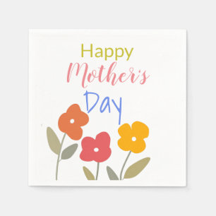 Guardanapo De Papel Blogues Florais de Dia de as mães Feliz