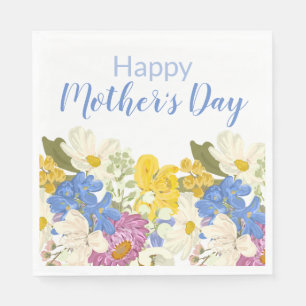 Guardanapo De Papel Blogues Florais de Dia de as mães Felizes