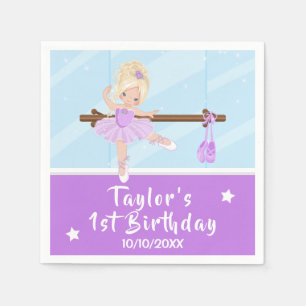 Guardanapo De Papel Blona Hair Ballerina Purple Tutu Birthday Napkins