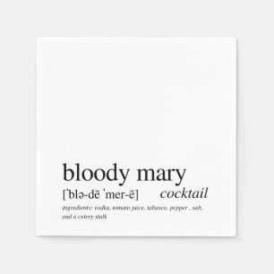 Guardanapo De Papel Bloody Mary Modern Citação Negra Cocktail
