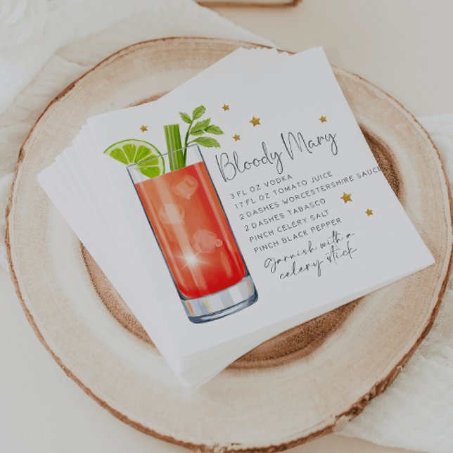 Guardanapo De Papel Bloody Mary Recebe Cocktail (Criador carregado)