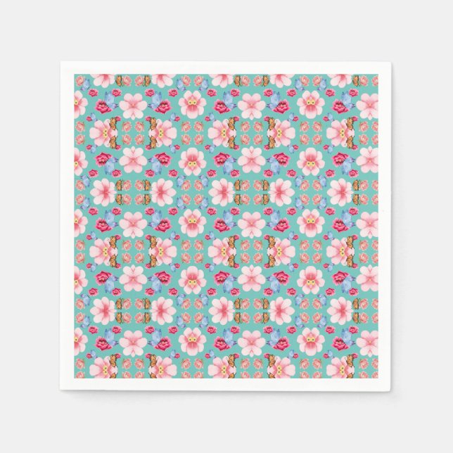 Guardanapo De Papel Blooming flower garden (Frente)
