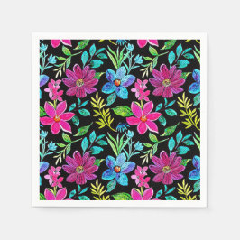 Guardanapo De Papel Blooming flower garden chic floral foliage