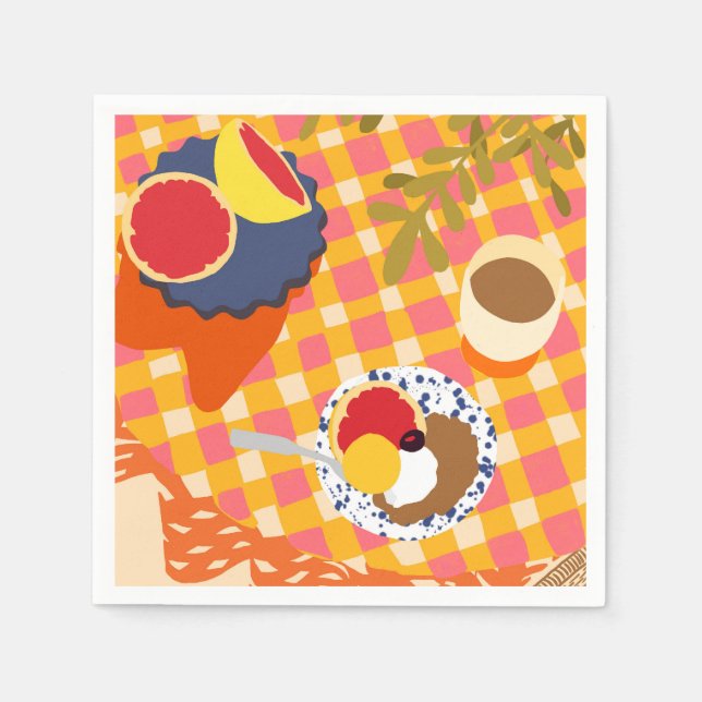 Guardanapo De Papel Blooms e Brunch (Frente)