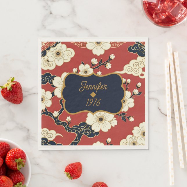 Guardanapo De Papel Blossom Nouveau | Elegant Floral Custom (Insitu)