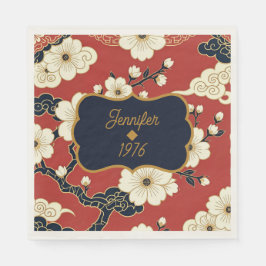 Guardanapo De Papel Blossom Nouveau | Floral Personalizado Elegante