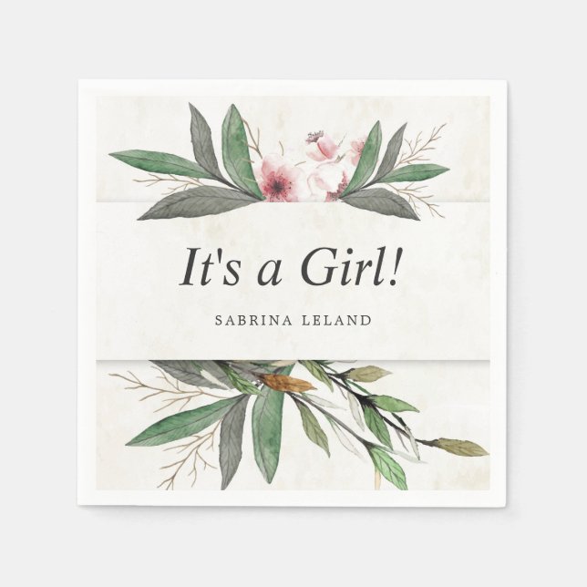 Guardanapo De Papel Blossomas Botânicos Clássicos da Aquarela (Frente)