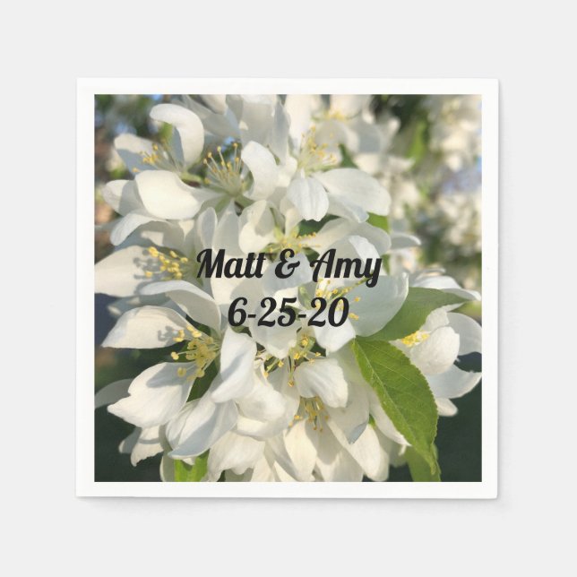 Guardanapo De Papel Blossomas de Casamento Cocktail Personalizado Napk (Frente)