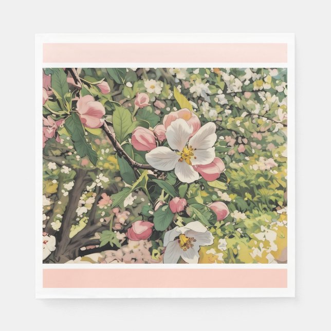 Guardanapo De Papel Blossomas em Springtime - Papel Napkin (Frente)