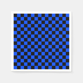 Guardanapo De Papel Blue and black checkerboard pattern