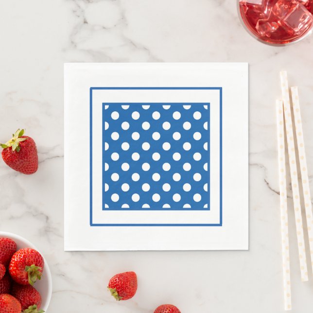 Guardanapo De Papel Blue And White Polka Dots  (Insitu)