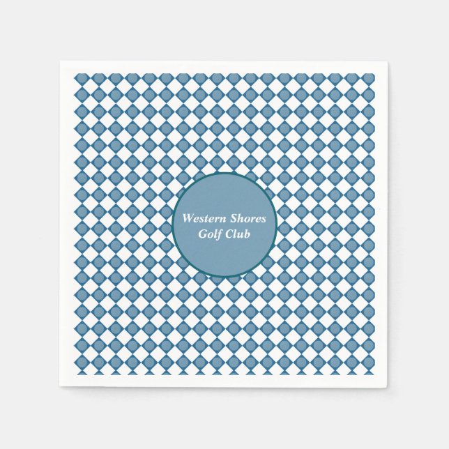 Guardanapo De Papel Blue Argyle Golf Pattern Paper Napkin (Frente)