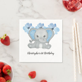 Guardanapo De Papel Blue Baby Boy Elephant Flowday