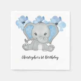 Guardanapo De Papel Blue Baby Boy Elephant Flowday
