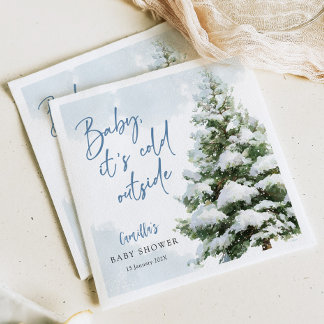 Guardanapo De Papel Blue Baby It's Cold Outside Baby Shower